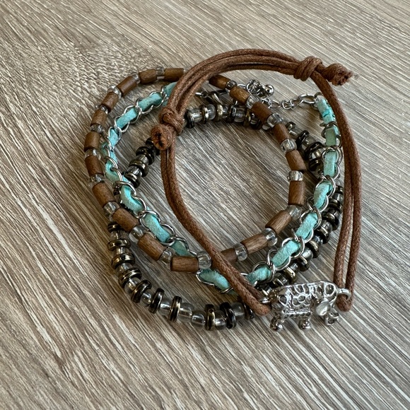 Elephant Adjustable Bracelet Stack - Picture 1 of 2
